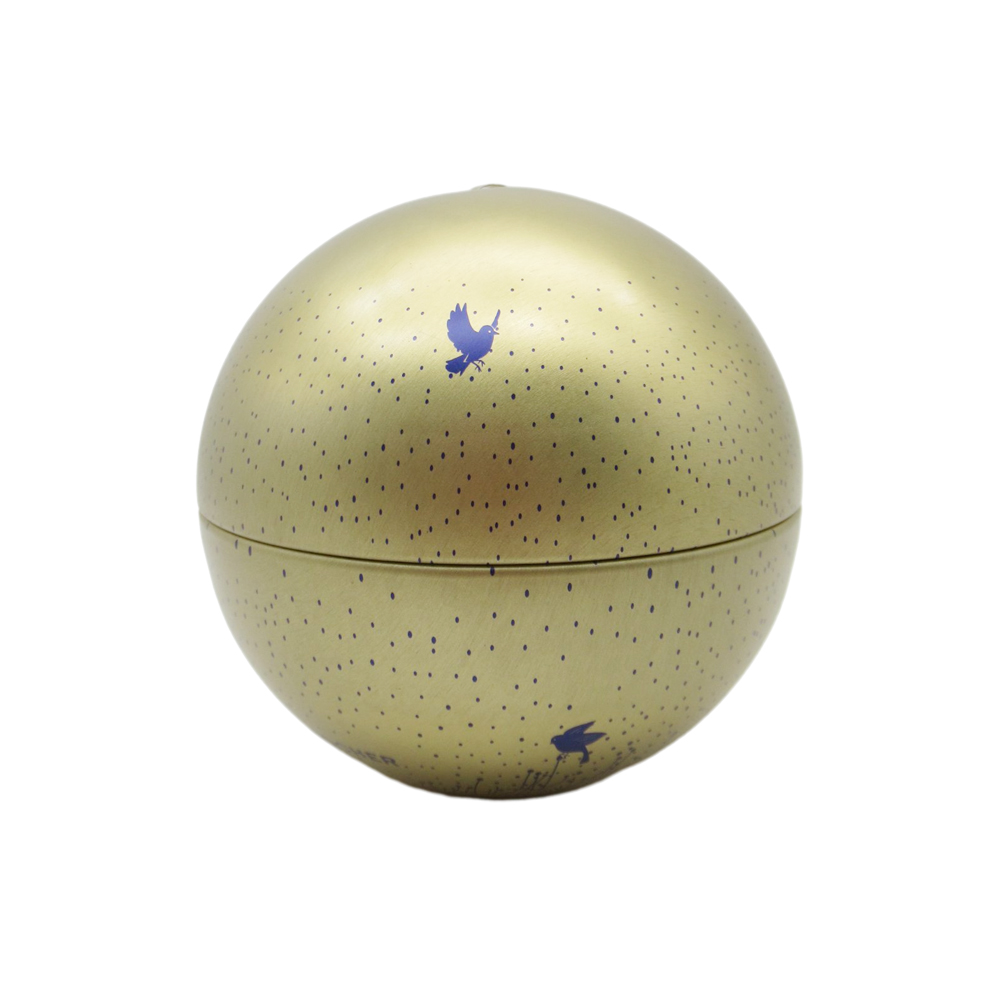 christmas ball shaped tin box